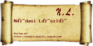 Nádasi László névjegykártya
