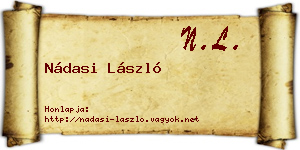 Nádasi László névjegykártya